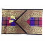 Indian Silk Table Runner with 6 Placemats & 6 Coaster in Brown Color Size 16x62